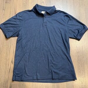 Hudson River Heritage Classics Mens Dark Blue Striped Polo Shirt Size Medium